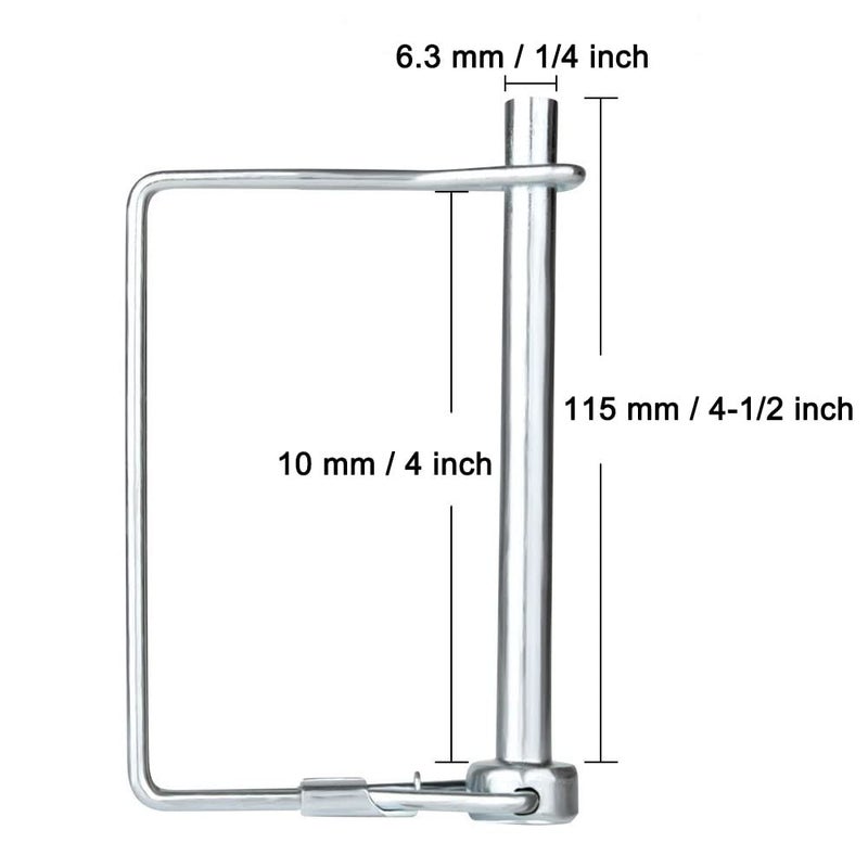 Comonc 15 PCS 1/4*4-1/2 Inch Trailer Hitch Pin Shaft Locking Pin Safety Coupler Pin 1/4 Hitch pin Wire Lock Pin 1/4" x 4-1/2" for PTO,Farm,Lawn,Hitches,and Garden - Image 2